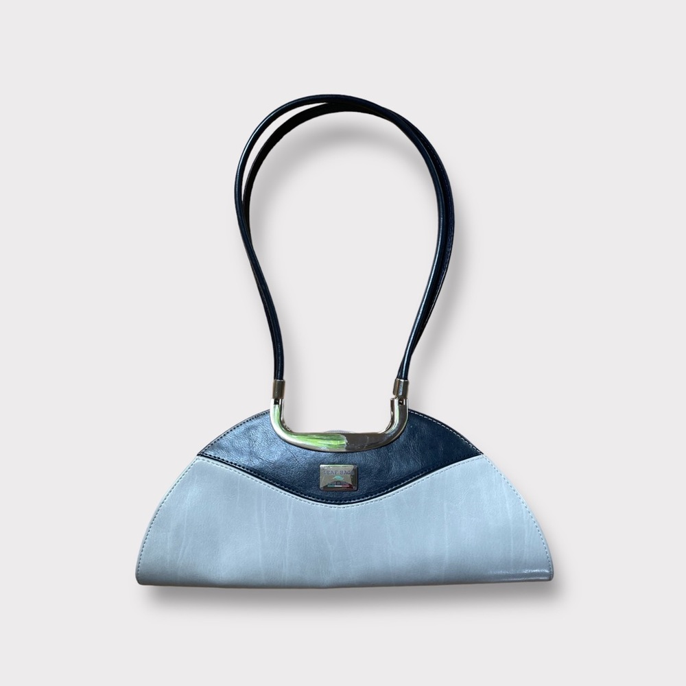 LEAF BAGS Made in Italy Grey and Blue Luxurious Couture Hand Bag